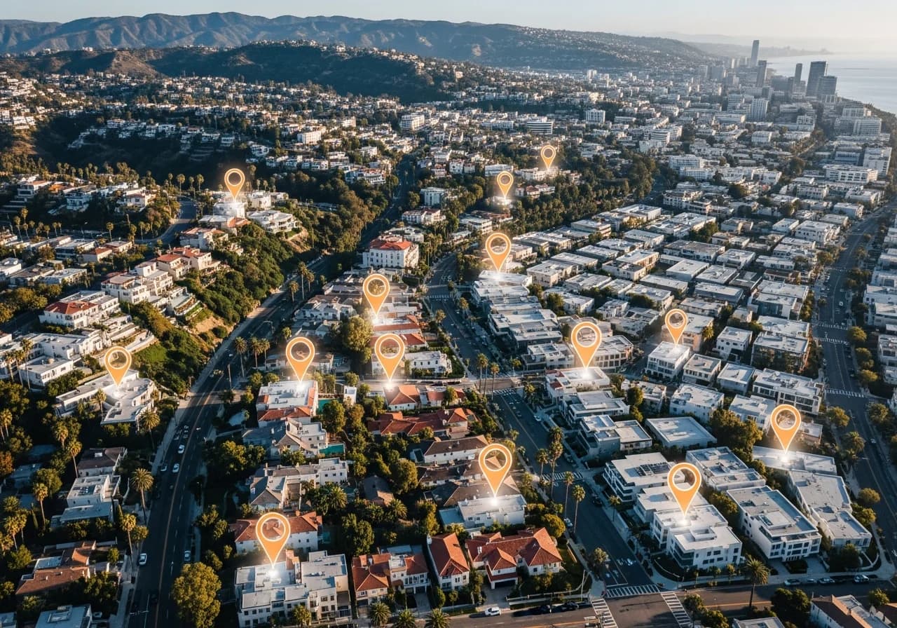 Los Angeles Roofing SEO Service Areas - Neighborhood Coverage Map for Local Search Optimization